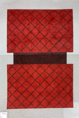* Kimberly Ann Needlepoint 315 MB 15C Quilted Bag, Red