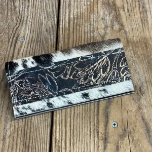 088 Checkbook Cover - Black & White w/ Autumn Ash