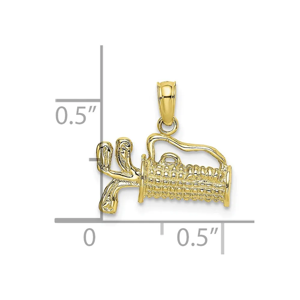 10K Textured Engraved Golf Bag Charm