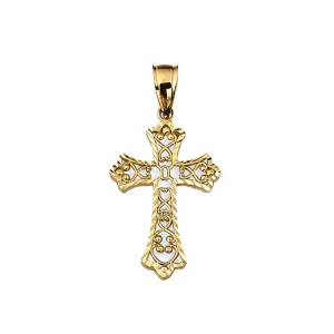 10K Yellow Gold 1.00 Grams  Fliigree Cross Pendent