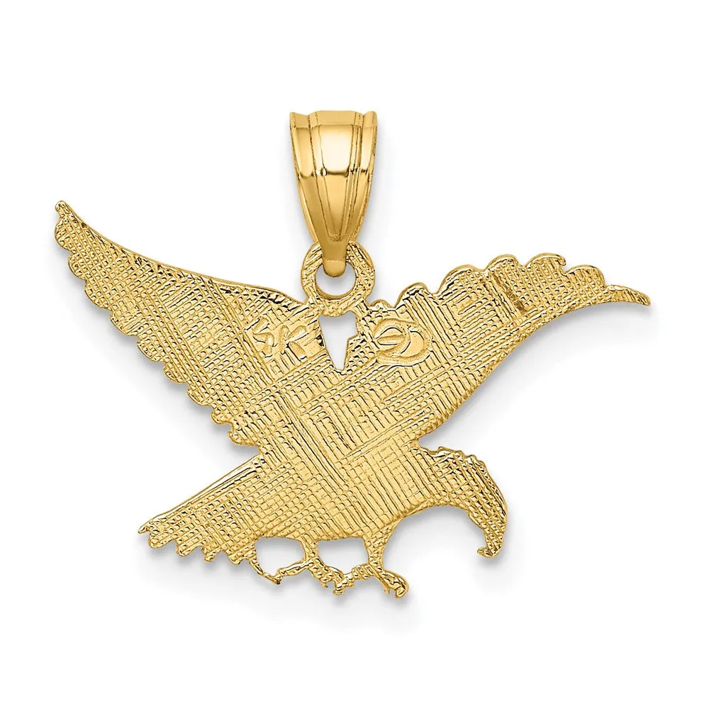 14K Flat Engraved Eagle Charm