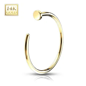 14K Gold Dainty Nose Hoop