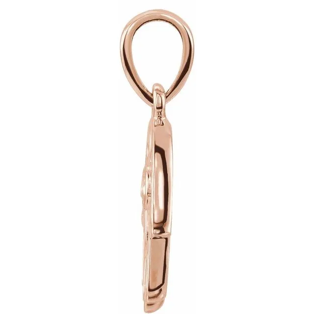 14K Rose Gold .03 CTW Natural Diamond Hamsa Pendant