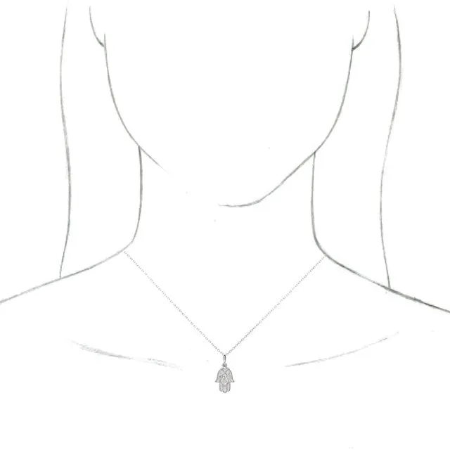 14K Rose Gold .03 CTW Natural Diamond Hamsa Pendant
