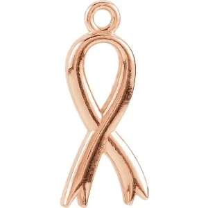14K Rose Gold Breast Cancer Awareness Ribbon Dangle