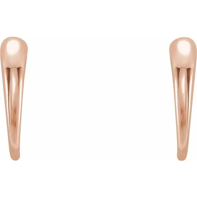 14K Rose Gold J-Hoop Earrings