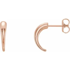 14K Rose Gold J-Hoop Earrings