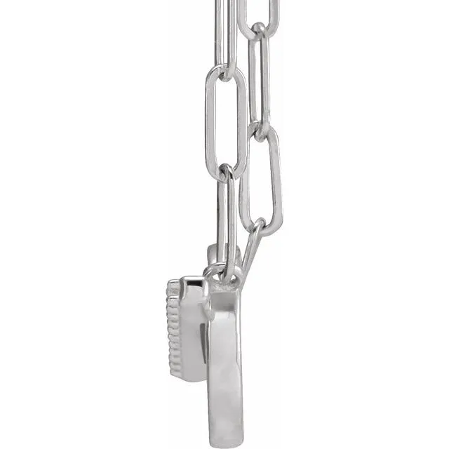 14K White Gold .04 CTW Diamond 16" Toggle Styled Necklace