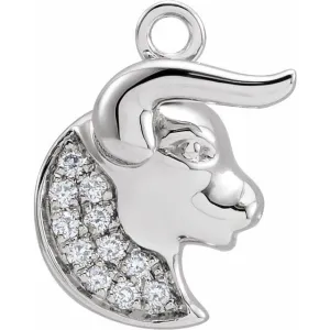 14K White Gold .04 CTW Natural Diamond Taurus Dangle