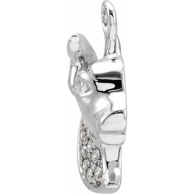 14K White Gold .04 CTW Natural Diamond Taurus Dangle
