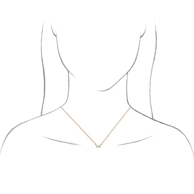 14K White Gold .07 CT Natural Diamond Solitaire 18" Necklace