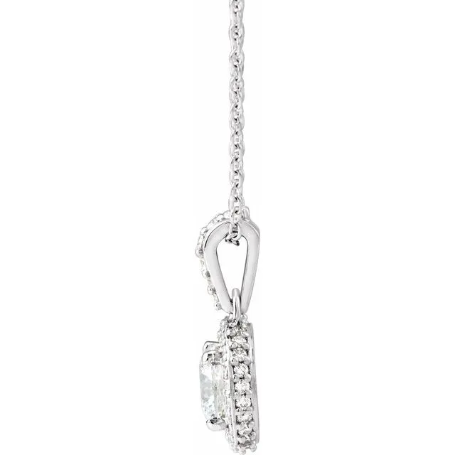 14K White Gold 1 CTW Natural Diamond 18" Necklace