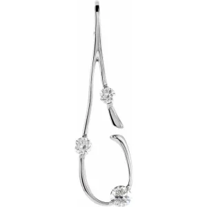 14K White Gold 1/2 CTW Natural Diamond Freeform Pendant
