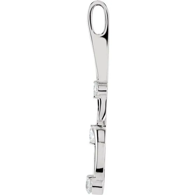 14K White Gold 1/2 CTW Natural Diamond Freeform Pendant