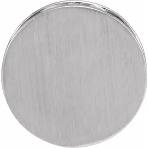 14K White Gold 12.5 mm Engravable Scroll Disc Slide Pendant