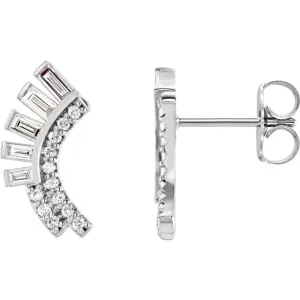 14K White Gold 1/3 CTW Natural Diamond Fan Earrings