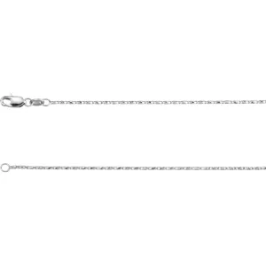 14k White Gold 1mm Raso 24" Chain