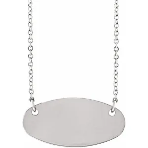 14K White Gold 20x10 mm Oval 18" Necklace