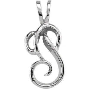14K White Gold 22x9 mm Freeform Pendant