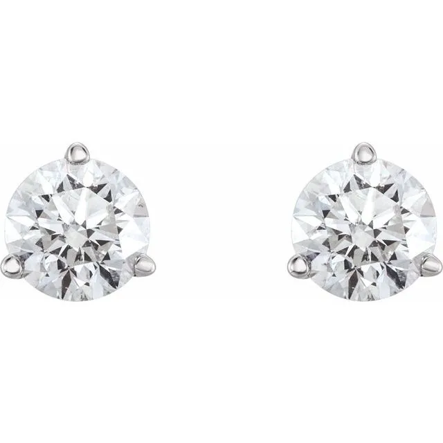 14K White Gold 3/4 CTW Natural Diamond Earrings