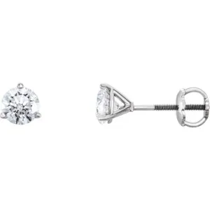 14K White Gold 3/4 CTW Natural Diamond Earrings