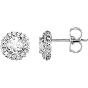 14K White Gold 3/4 CTW Natural Diamond Earrings