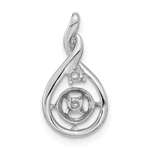 14k White Gold 7mm White Round FW Cultured Pearl A Diamond Pendant