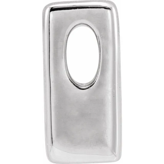 14K White Gold Block Initial M Slide Pendant