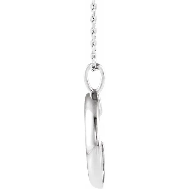 14K White Gold Crescent Moon 16-18" Necklace