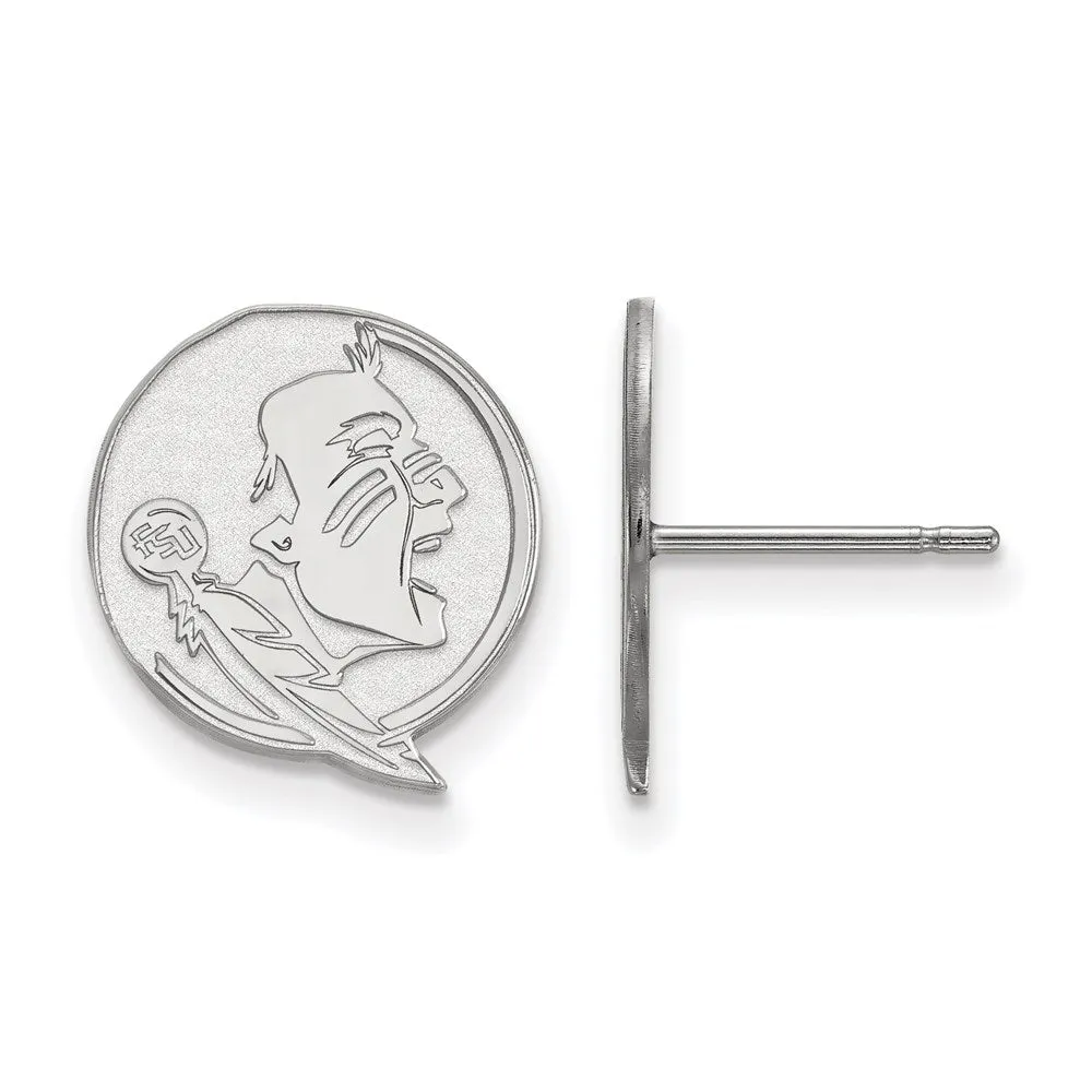 14k White Gold Florida State University Small Post Earrings
