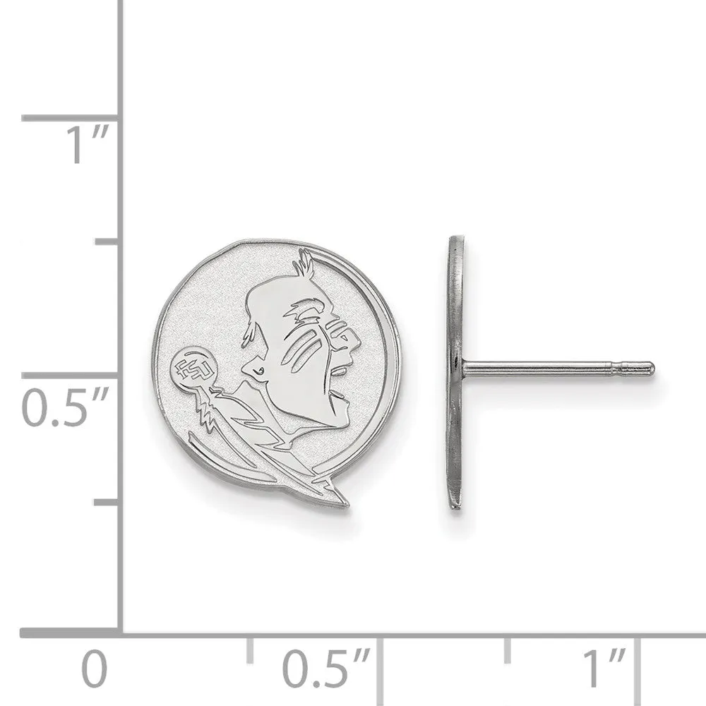 14k White Gold Florida State University Small Post Earrings