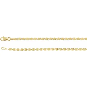 14K Yellow 2.7 mm Mirror Link 18" Chain