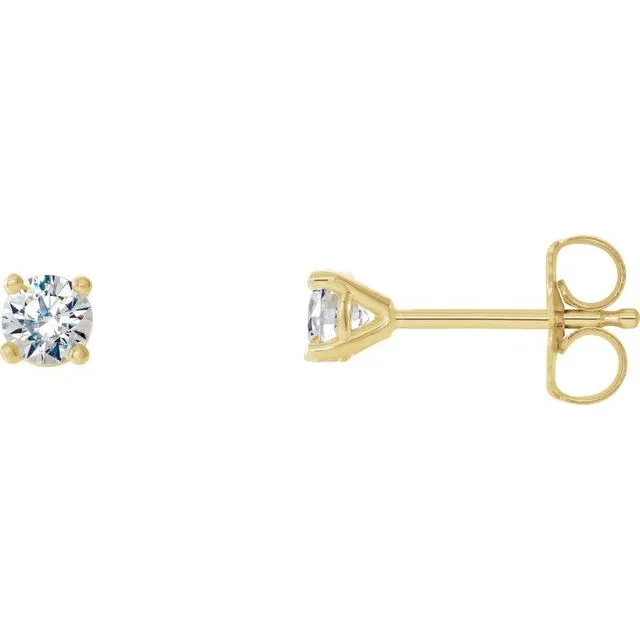 14K Yellow Gold 1/3 CTW Natural Diamond Cocktail-Style Friction Post Earrings