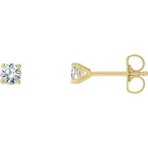 14K Yellow Gold 1/3 CTW Natural Diamond Cocktail-Style Friction Post Earrings