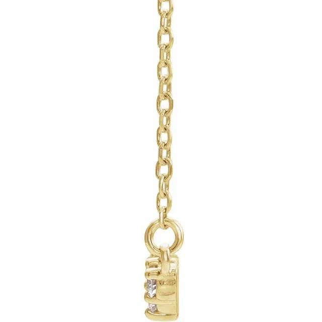 14K Yellow Gold 1/3 CTW Natural Diamond Scattered Bar 18" Necklace
