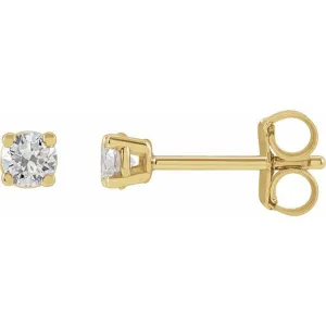 14K Yellow Gold 1/4 CTW Lab-Grown Diamond Stud Earrings