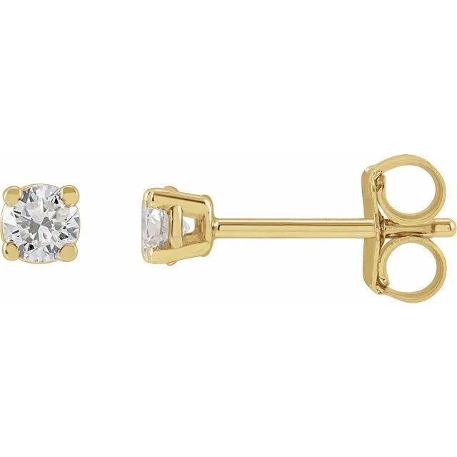 14K Yellow Gold 1/4 CTW Lab-Grown Diamond Stud Earrings