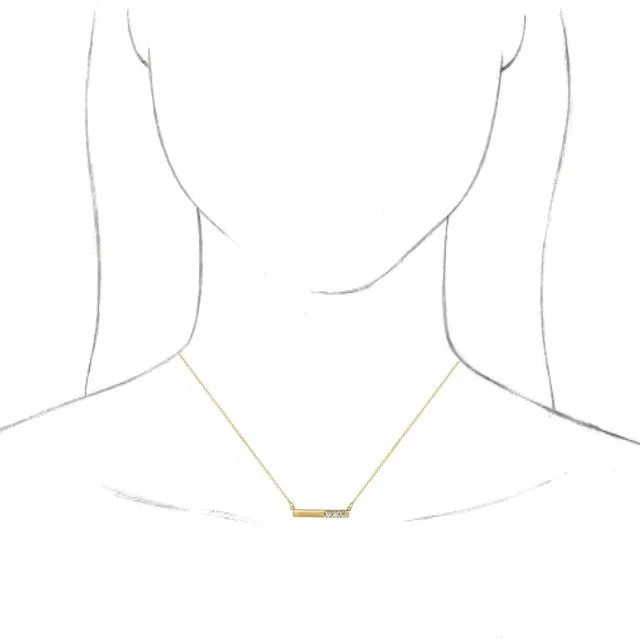 14K Yellow Gold 1/5 CTW Natural Diamond Bar 16-18" Necklace