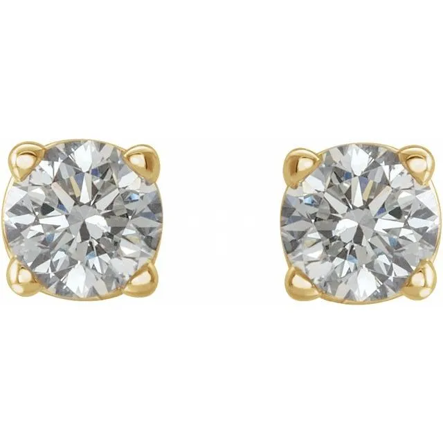 14K Yellow Gold 1/5 CTW Natural Diamond Stud Earrings with Friction Post