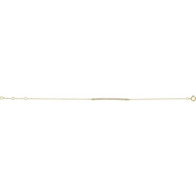 14K Yellow Gold 1/6 CTW Natural Diamond 6-8" Bracelet