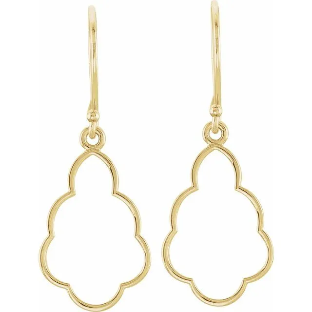 14K Yellow Gold 16.5x11.5 mm Geometric Earrings
