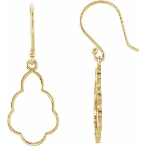 14K Yellow Gold 16.5x11.5 mm Geometric Earrings