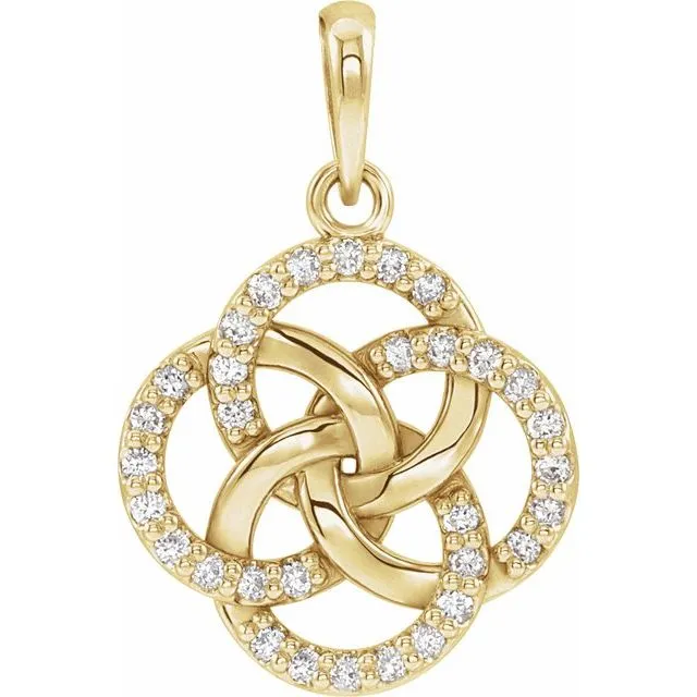 14K Yellow Gold 1/8 CTW Natural Diamond Five-Fold Celtic Pendant