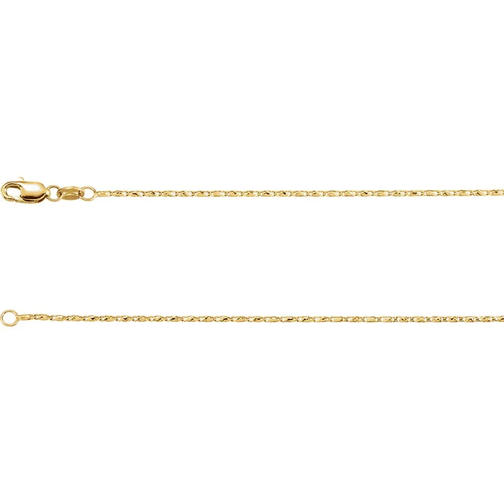 14k Yellow Gold 1mm Raso 24" Chain