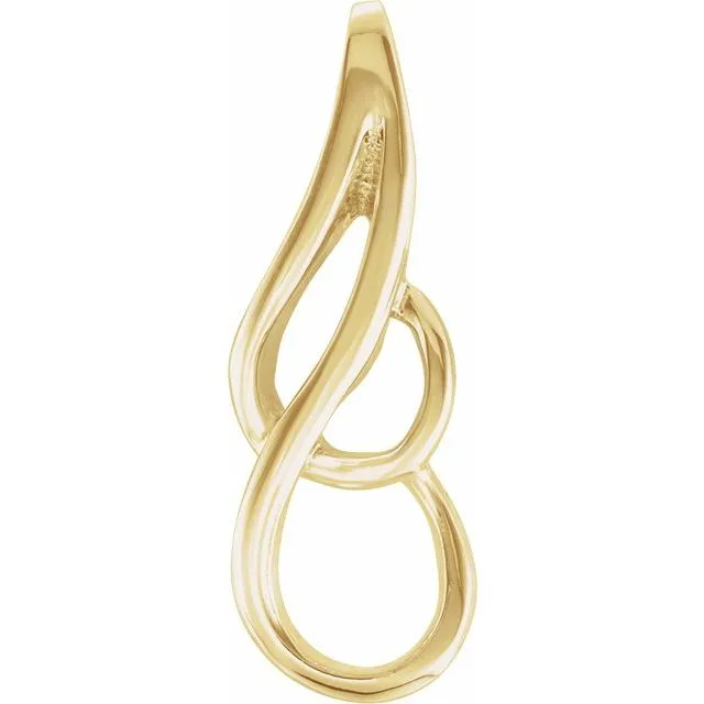 14K Yellow Gold 22x8.5 mm Freeform Pendant