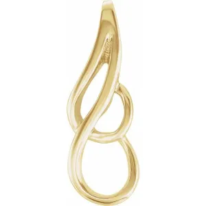 14K Yellow Gold 22x8.5 mm Freeform Pendant