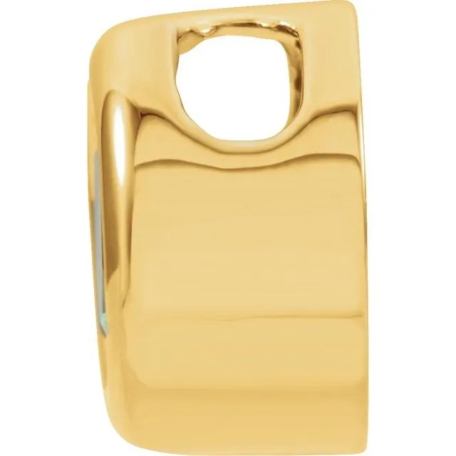14K Yellow Gold 5 mm Imitation Emerald Birthstone Slide Pendant