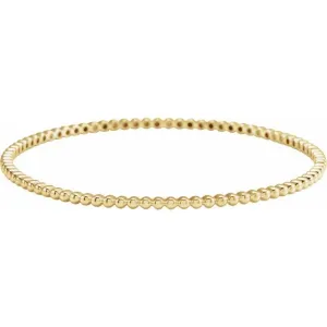 14K Yellow Gold Beaded Bangle Bracelet
