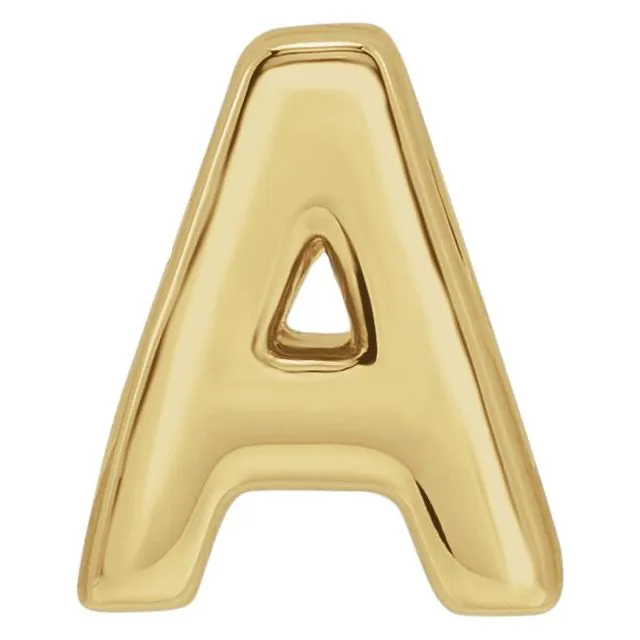 14K Yellow Gold Block Initial A Slide Pendant
