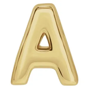 14K Yellow Gold Block Initial A Slide Pendant